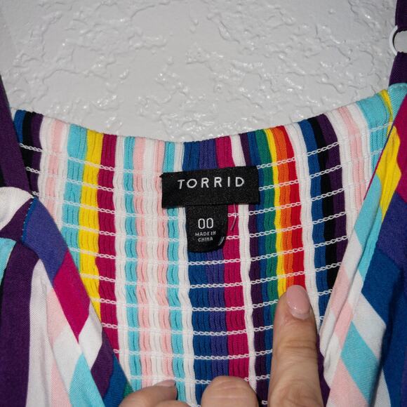 Torrid Rainbow Always Proud Sweetheart Neckline Dress Size 00 - Picture 6 of 11